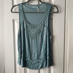 Kimchi Blue Aqua Beaded Tank Top Size M